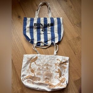 Sezane canvas totes lot of 3